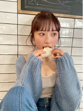 パーク(PAAQ) 【paaq kana】ピンクブラウンカラー×お団子アレンジ
