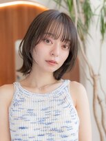 20代30代大人かわいい/グレージュカラー/ショートボブ/小顔/前髪