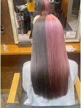 ヘアーサロン アトリエ(Hair salon ATORIE) ブリーチカラーデザインカラーツートンカラーピンクグレージュ