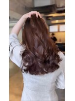 レノラ 本町(LENORA)&nbsp;ウェーブパーマこなれミディ前髪レイヤーカット厚めバング