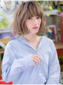 くすみベージュぱっつん前髪韓国風ボブc6戸田公園10代20代30代