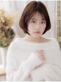 大人ガーリー丸みボブひし形レイヤーカットa戸頭20代30代40代