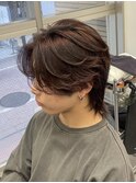 イメチェンピンクベージュアンブレラカラー前髪八王子