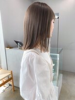 ヌード(nude)&nbsp;切りっぱなしボブ｜ブリーチなし髪質改善カラー