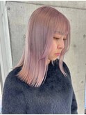 ミルクティーピンクベージュカラーハイトーンカラーダブルカラー