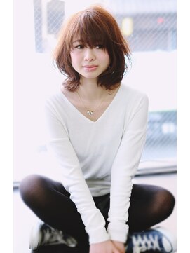 アバーブザビューティーアイランド(Above the beauty island) ヌーディーピンク×『シースルーバング』ロブ【Above吉祥寺】