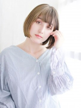 ヘアメイク ナル(hair make nalu) ショートバングの透け感ボブスタイル