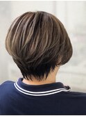30代40代★大人かわいいマニッシュ丸みショートボブ