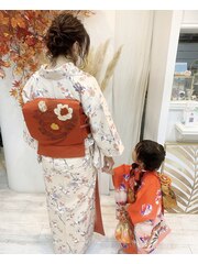 七五三親子☆3歳&ママ着付け＋ヘアセット