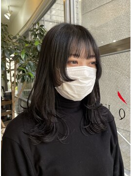 アクアオモテサンドウ(ACQUA omotesando) *姫カット!顔まわりウルフ黒髪ロングウルフレイヤーカット!