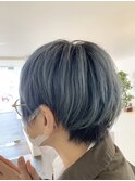 【ブリーチあり】くすみブルー