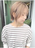 【Quartett】大人可愛いダブルカラーハイライト 小顔大人ボブ