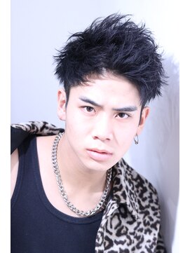 ネイビー(NAVY) アップバングショート　短髪　ジェット　モヒカン