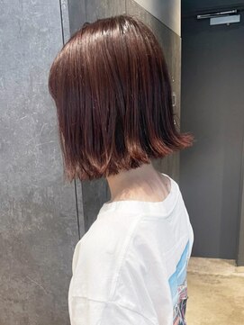 アイティー バイ アルバム 中野店(IT by ALBUM) ピンクブラウン外ハネ_グレージュカラーボブウルフ_ba401171