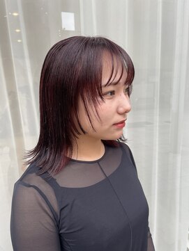 ハイブ 金沢(Hive) 20代ナチュラル夏カラーチェリーレッドブリーチ無し