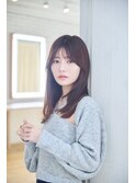 大人かわいい前髪セシルカットココアブラウンフリンジウェーブ