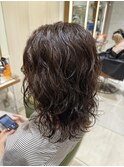 ロングウルフ×パーマ