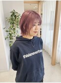 クラゲヘア・姫カットレイヤー・・ワインレッド・ウルフヘア