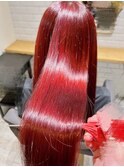 チェリーレッド × 艶感ダメージレスカラー