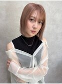 大人可愛い外ハネぱつっとボブシアーピンク20代30代
