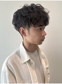 メンズ/ナチュラルアッシュブラウン/パーマ風/10代20代30代