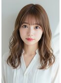 くびれヘア前髪イメチェン艶感うる艶髪小顔カット斜めバング