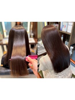 【曲がる縮毛矯正】真っ直ぐになりすぎない自然なストレートに！酸性ストレートはブリーチ毛もOK◎