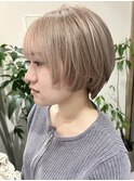 ショートレイヤー/ホワイトミルクティー/ミルクティーベージュ