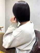 エミス バイ メルト 吉祥寺(emis by melt)&nbsp;【吉田】切りっぱなしボブカシスレッドブリーチなしダブルカラー