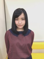 ヘアデザイン ラポール 茨木店(hair design Rapport)&nbsp;黒髪/流し前髪/ワンカールロブで美髪スタイル