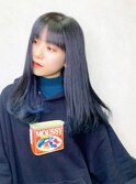 【lilley 高田彩乃】ダークネイビーの透明感裾カラー(天神/今泉)