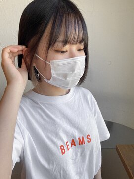 モップス 能見台店(MOPS) ミルクティーイヤリングカラー×ボブ