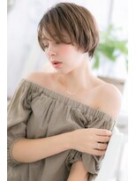 大人かっこいいカーキアッシュ小顔ショートウルフa1