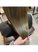 髪質改善ストレート×オリーブグレージュ