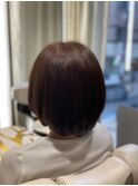 オレンジブラウン×大人ボブ◎30代40代50代