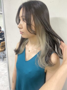 アジールヘア 東上野店(agir hair) 20代30代大人かわいいホワイトベージュインナーカラー【上野】