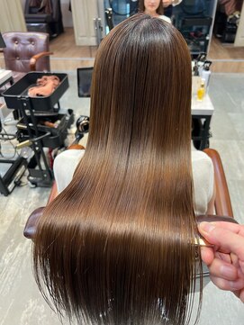 アディクト 東陽町西口(addict) 大人かわいい髪質改善_ミルクティーブラウン_ロング［東陽町］