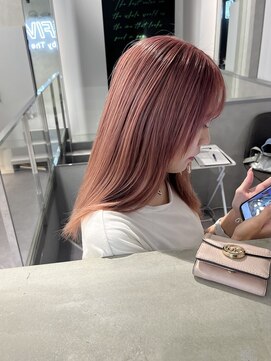 ファイブバイジエクト 堀江(FIVE by The Ect) ミルクティーピンク×似合わせカット×ハイトーンカラー☆9