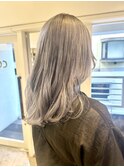 シルバーグレージュ/ミルクティーブロンド/ミディアムレイヤー