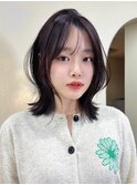 マロンベージュレイヤーくすみグレージュ韓国巻き前髪20代30代