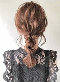 くるりんぱヘアアレンジ編み込み着物ゆるふわ巻き#07af0302