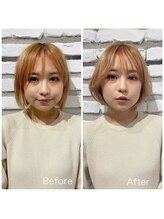 【顔型診断before&after】”丸顔さん”お悩み改善似合わせ〔西宮北口/白髪染め/ショート/白髪ぼかし〕