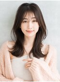 2wayバング　韓国ヘア　レイヤーカット　くびれヘア