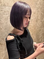 ビグディーサロン(BIGOUDI SALON)&nbsp;透明感艶カラー×ぱっつんボブ