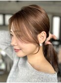くびれヘア透明感アッシュベージュ大人ヘアフェミニンロング