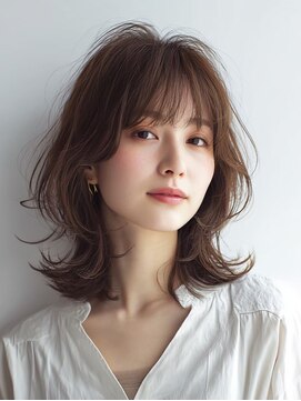 ハーツ(Heart's) ミディアムレイヤー×白髪ぼかしカラー30代40代50代60代