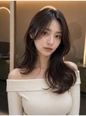 結べるレイヤーカット/ミルクグレージュ/韓国巻き/顔周りカット