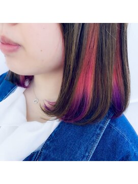 テクライズ 豊橋店(TECHRISE) ピンク×パープル×インナーカラー×すそカラー