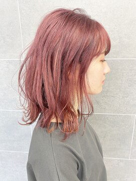 サンクレポ 【ケアブリーチ使用 】小顔外ハネセミディ　CINQREPO