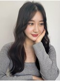 20代30代40代 大人かわいい　韓国風ロングウェーブヘア 　